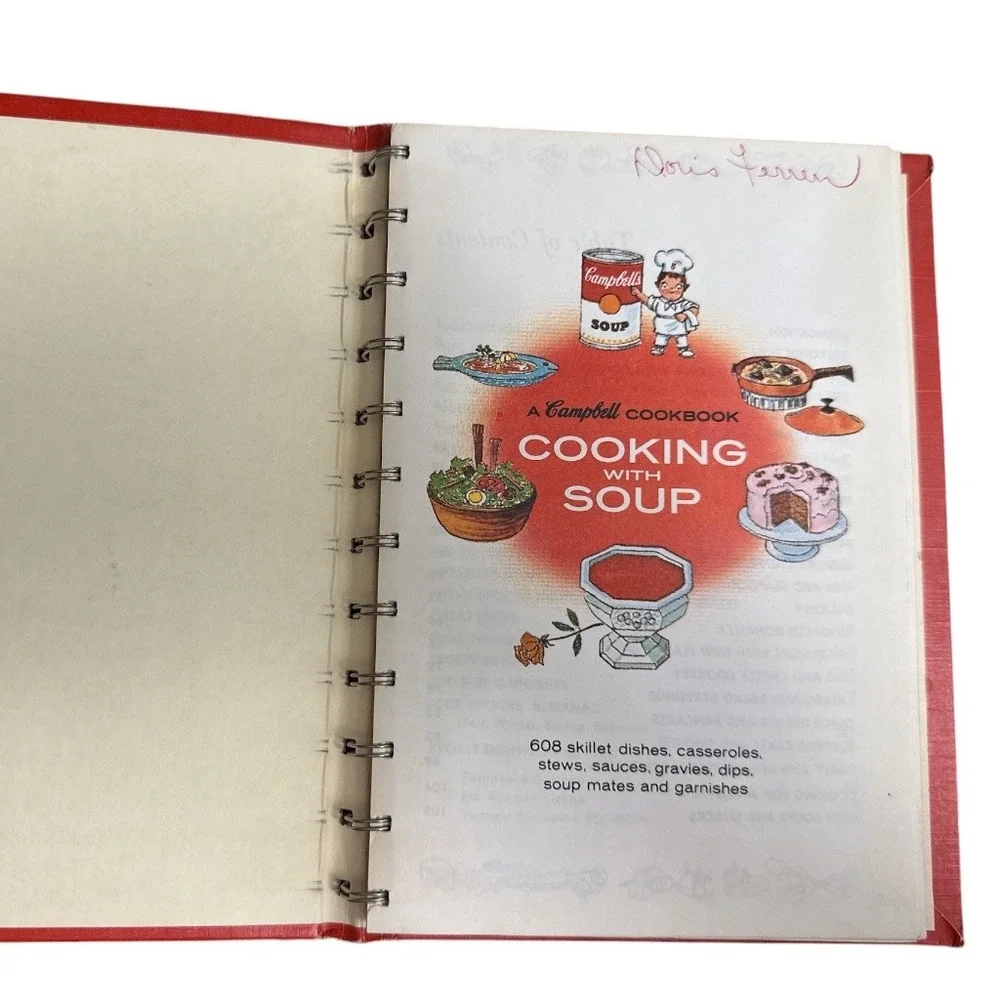 Vintage 1968 Campbell's Cooking With Soup Cookbook 608 Recipes Spiral Bound